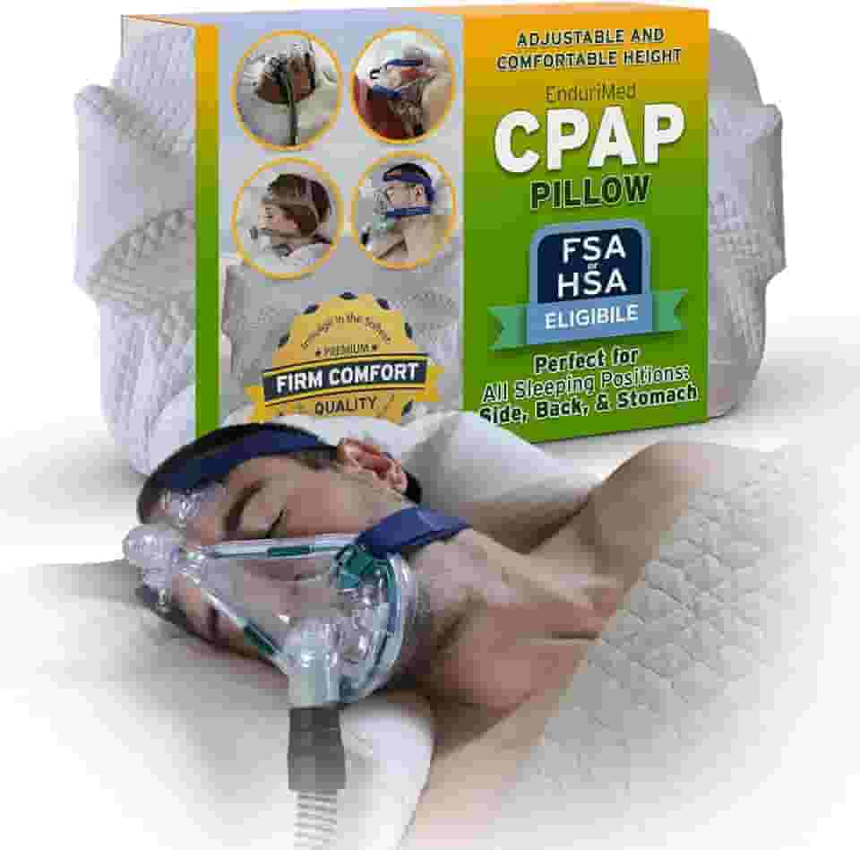EnduriMed Travesseiro Cpap Para Dormir De Lado - Travesseiros Espuma Viscoelástica Ajustáveis E Quem Dorme Costas, Elegíveis Hsa Fsa, Sono Melhor