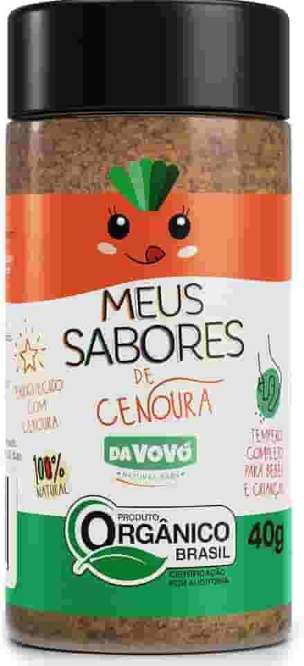 Da Vovó, Temperinho completo, Primeiro sabores, Para todos os tipos de comidas, Enriquecido com Cenoura, Ideal para bebês e crianças, Orgânico, 40 Gramas