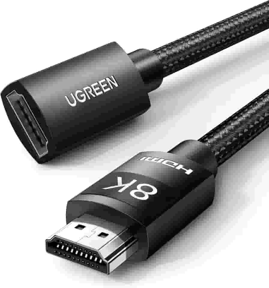 UGREEN Extensor HDMI 8K 10K Cabo de extensão HDMI 2.1 Cabo de ultra alta velocidade Adaptador 4K HDMI macho para fêmea compatível com MacBook Pro 2023/PS5/Xbox Series X/Roku TV/UHD TV/Blu-ray