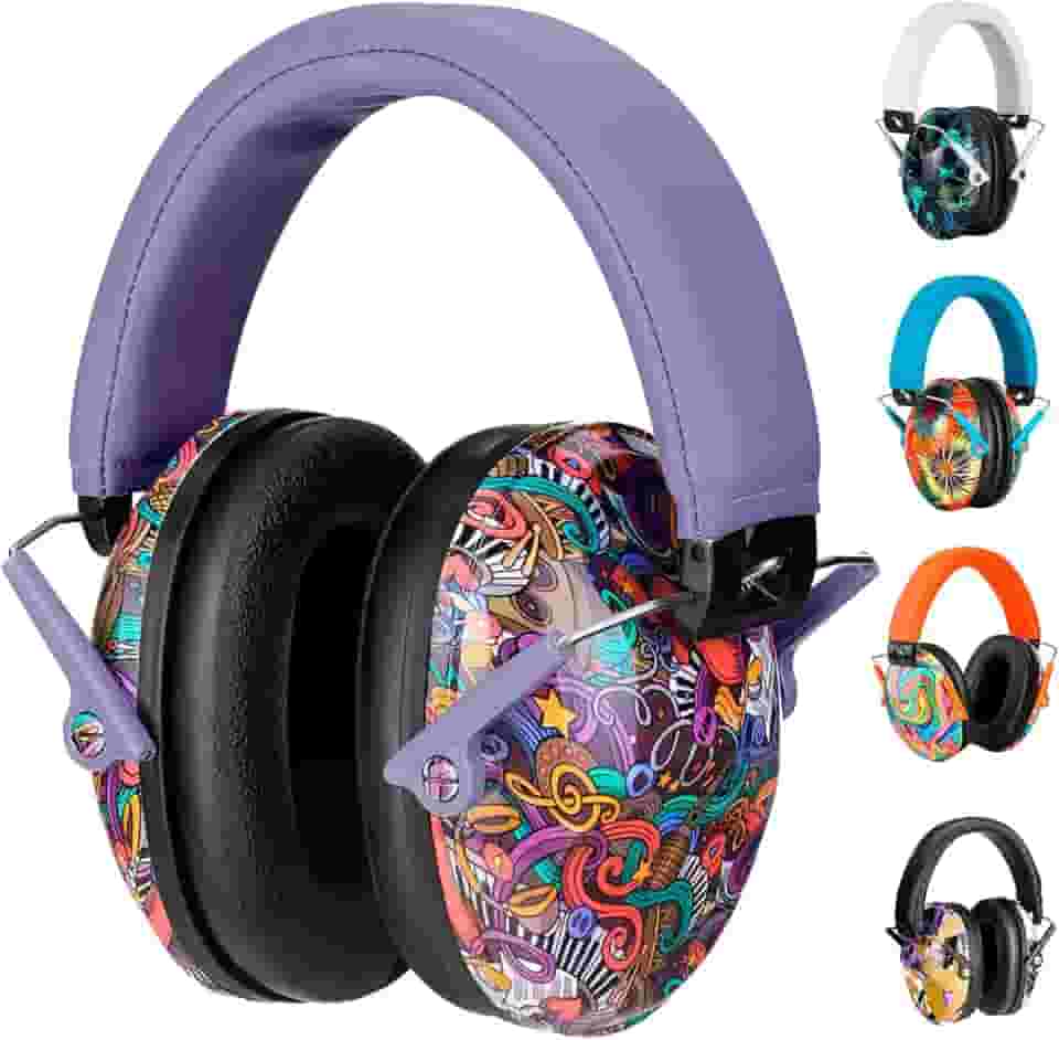 Fone Abafador de Ruídos Autismo Infantil Colorido Abafador de Som e Protetor Auditivo Para Crianças Autistas TEA Protetor Auricular - ALVATEC ATC® (LILÁS, Tamanho único)