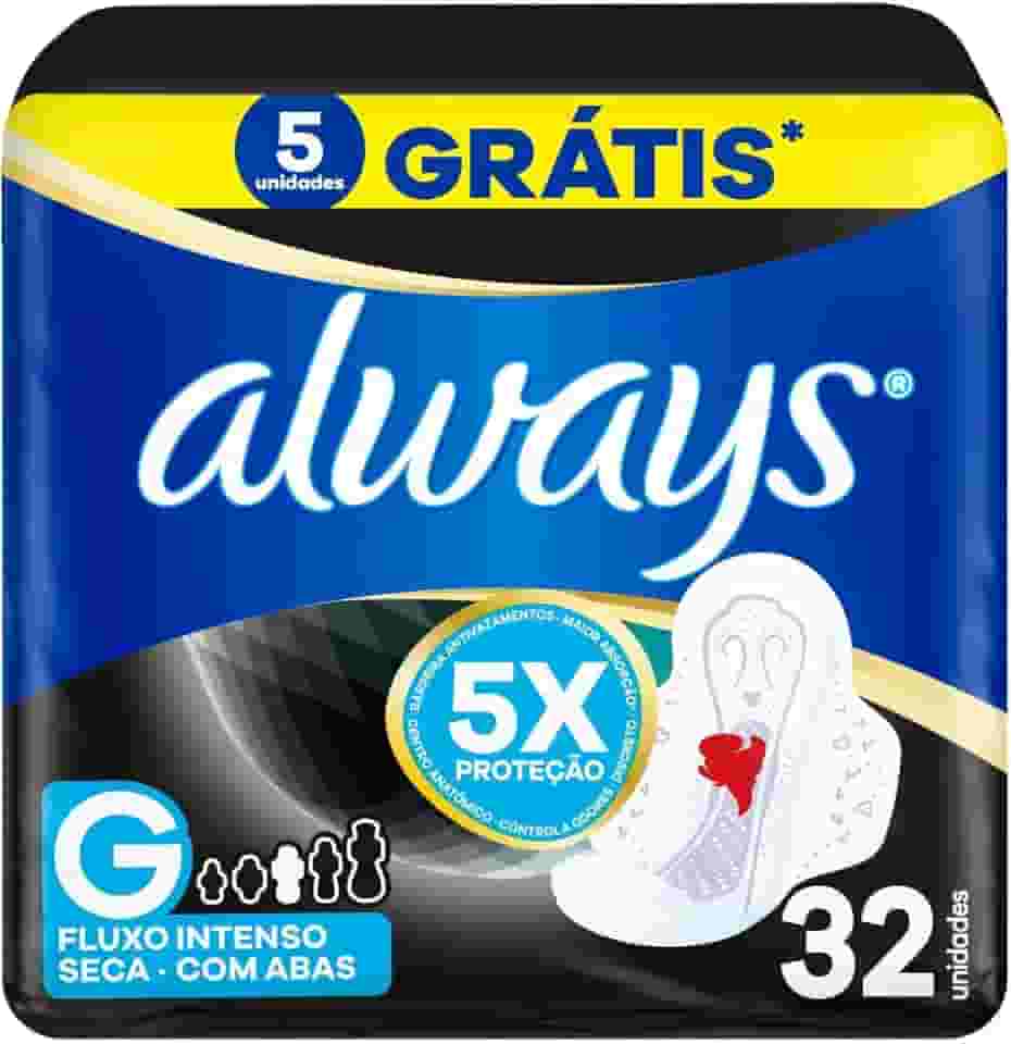 Absorvente Noturno Always Noites Tranquilas Seca com abas 32 Unidades