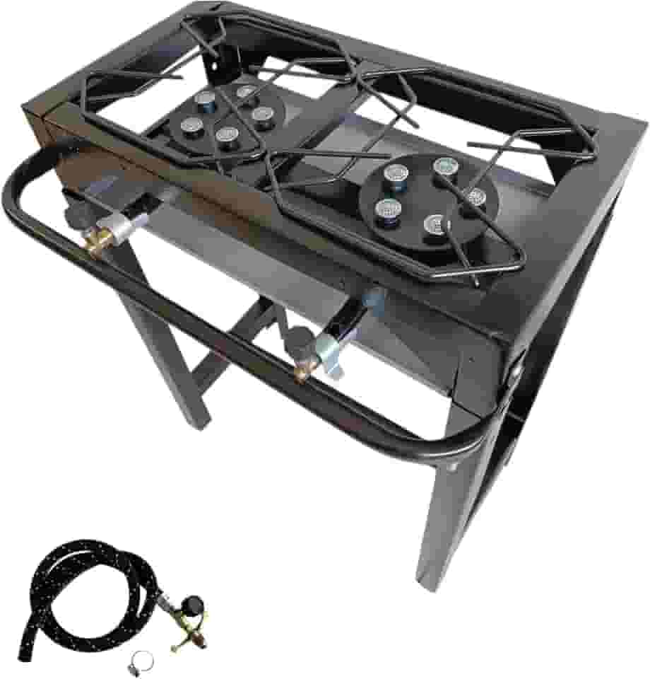 Fogão Industrial 2 Bocas Alta Pressão. Preto, com Estrutura em Aço Carbono