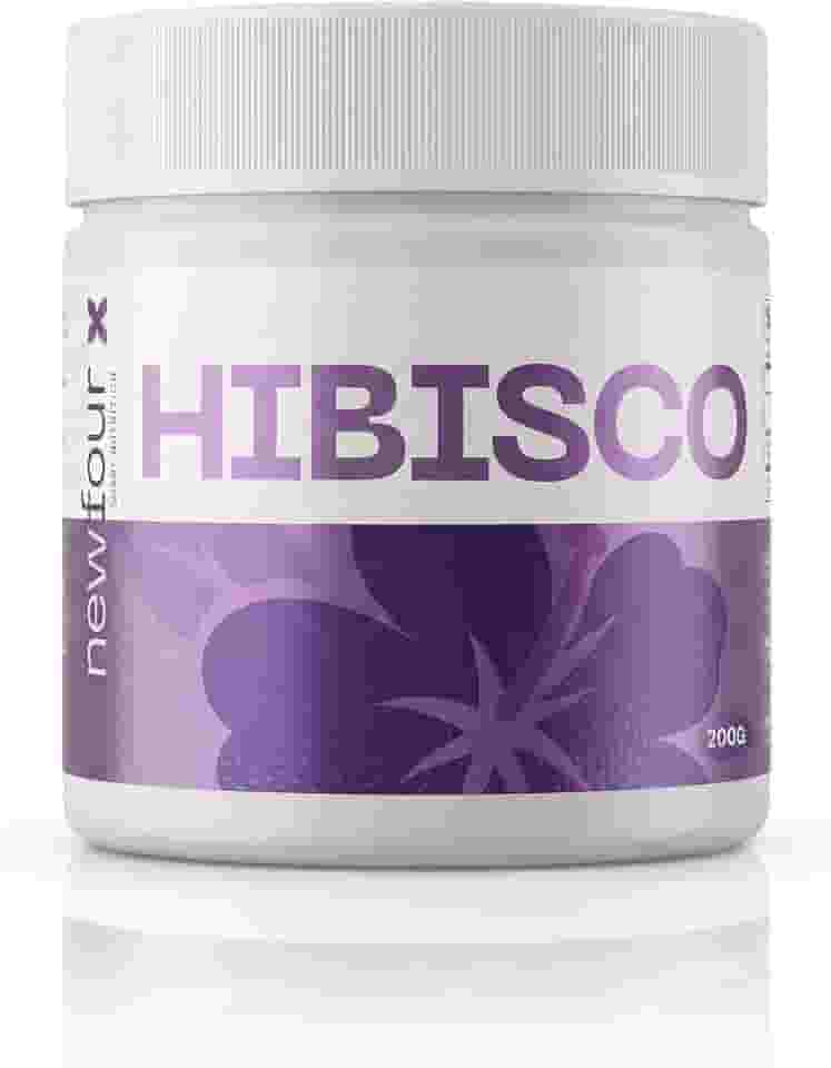 Newfour Hibisco em Pó Solúvel, Chá Vermelho Natural, 200g, Sem Açúcar, Sem Glúten, Ação Diurética e Antioxidante