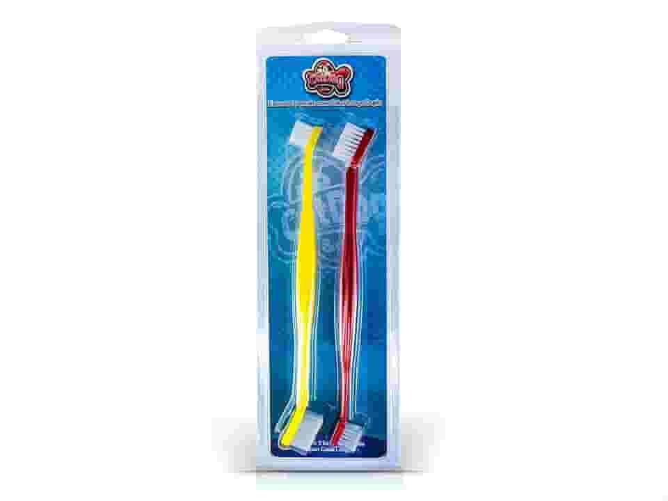 Kit Bucal 2 escovas cabo longo para escovar os dentes de Cães e Gato, Anti-tártaro