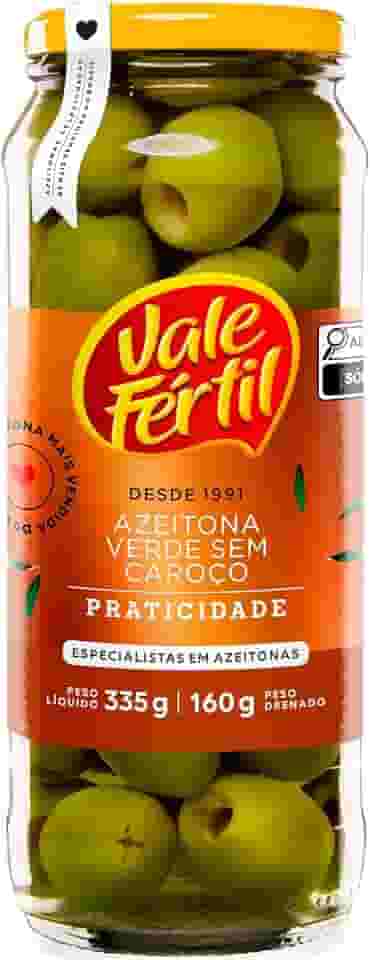 Vale Fértil Azeitona Verde Em Conserva Sem Caroço Vidro 160G Pequeno