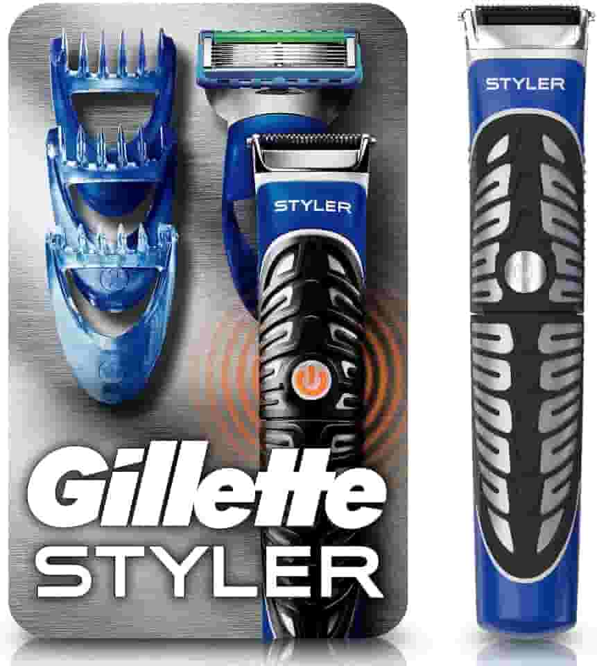 Gillette Styler Barbeador Eletrico 3 Em 1, Barbeia, Apara e Faz o cotorno da Barba, Barbeador Corporal, 1 Kit