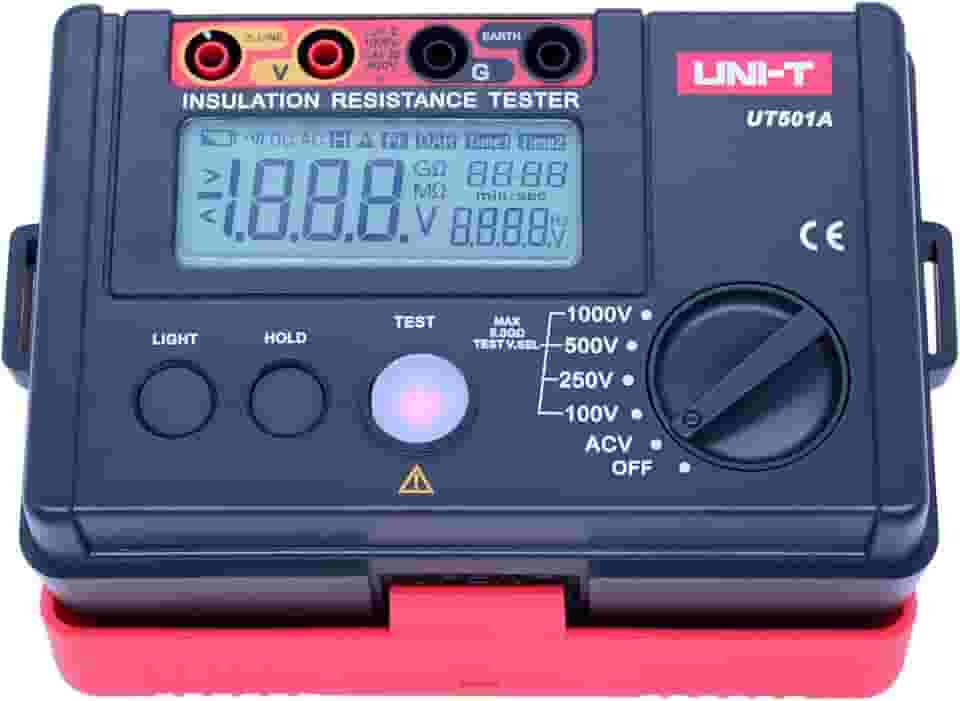 UNI-T Testador de Resistência de Isolamento Megger Terra Megohmímetro de Resistência de Terra (UT501A)