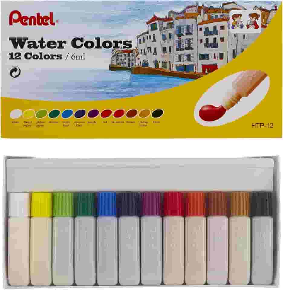 Aquarela HTP Pentel a Base de Água 12 Cores