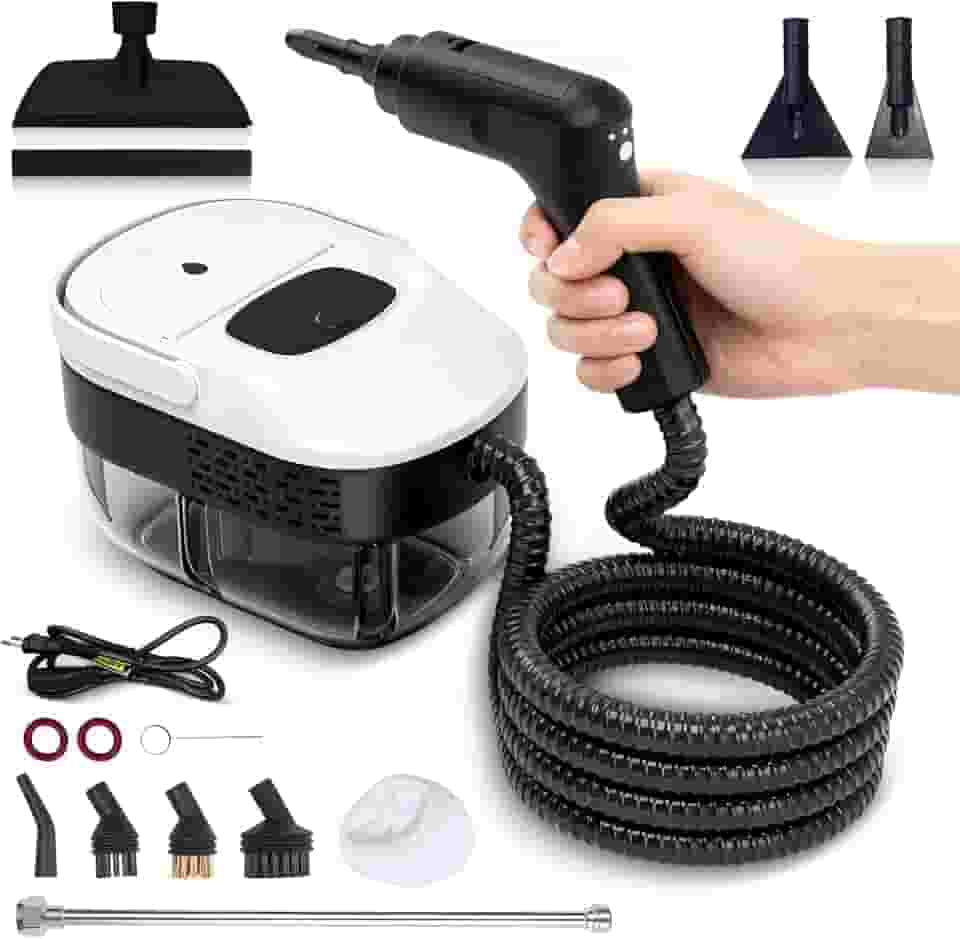Vaporizador e Higienizador Vapor, Limpador A Vapor Pressurizado de Alta Temperatura Portátil 2500W Tanque Portátil de 110V 1600Ml para Carro de Banheiro de Cozinha (Branco) LP-060
