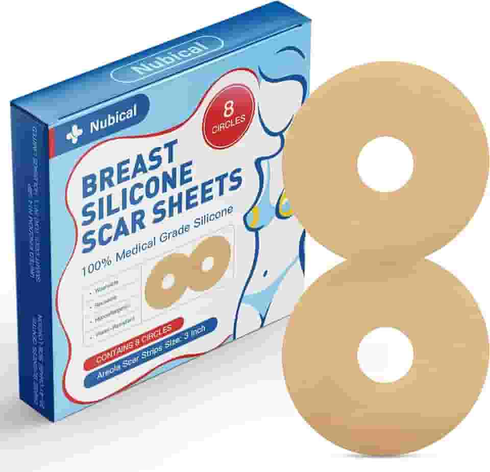 Pacote com 8 folhas para cicatrizes de silicone médico, tratamento de cicatrizes de mama após cirurgia, suprimentos pós-cirurgia, folhas de remoção de cicatriz, redução de mama após cirurgia para