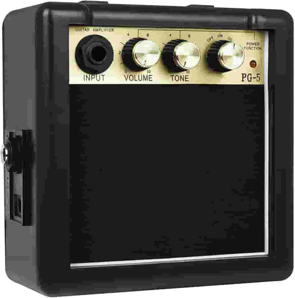 YIJU Amplificador de guitarra elétrico, amplificador de guitarra para iniciantes, 5W, para prática, alto -falante portátil, amplificador de graves pequenos