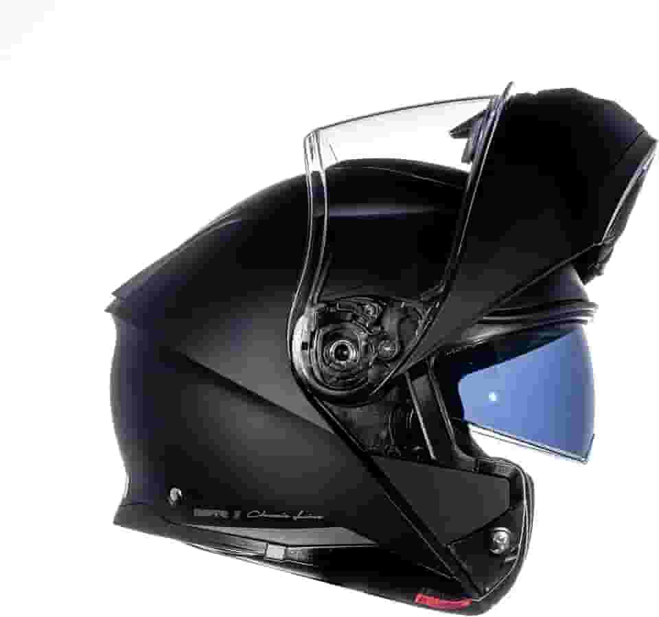 Capacete Moto Bieffe B-Dynamic Escamoteavel Preto Fosco Com Óculos Solar Interno