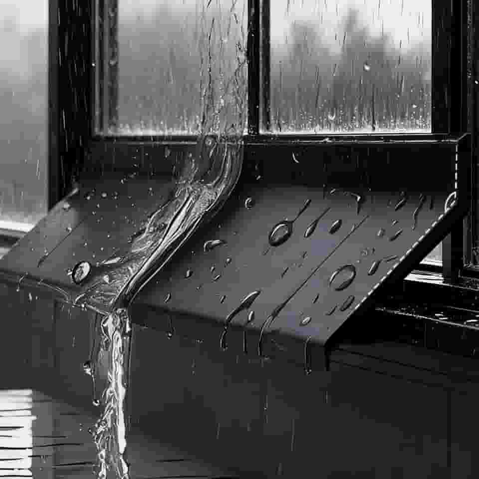 Barra de bloqueio de água para janela de casa 1 m, janela deslizante, faixa de chuva, isolamento à prova de vento, faixa de vedação à prova de vento (5,5 cm de largura)