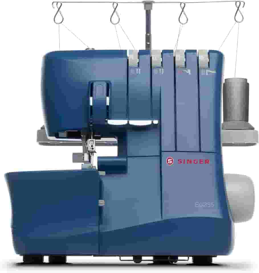 Máquina Overlock Singer S0235 Inclui Acessórios (2 Agulhas, Pinça, Chave de Fenda),220V | 4 Linhas, 1300 Pontos/Minuto, Luz LED, Passador de linha manual | Design Compacto e Portátil