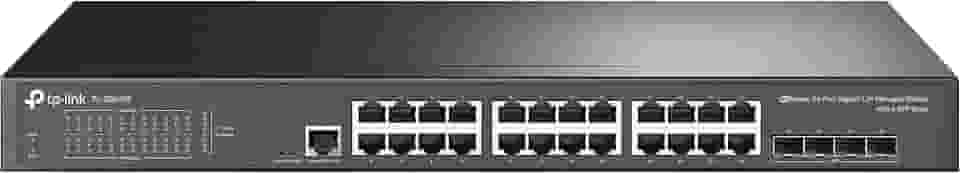 TP-Link SWITCH GERENCIÁVEL L2+ C/ 24 PORTAS GIGABIT E 4 SLOTS SFP JETSTREAM TL-SG3428 SMB, Preto