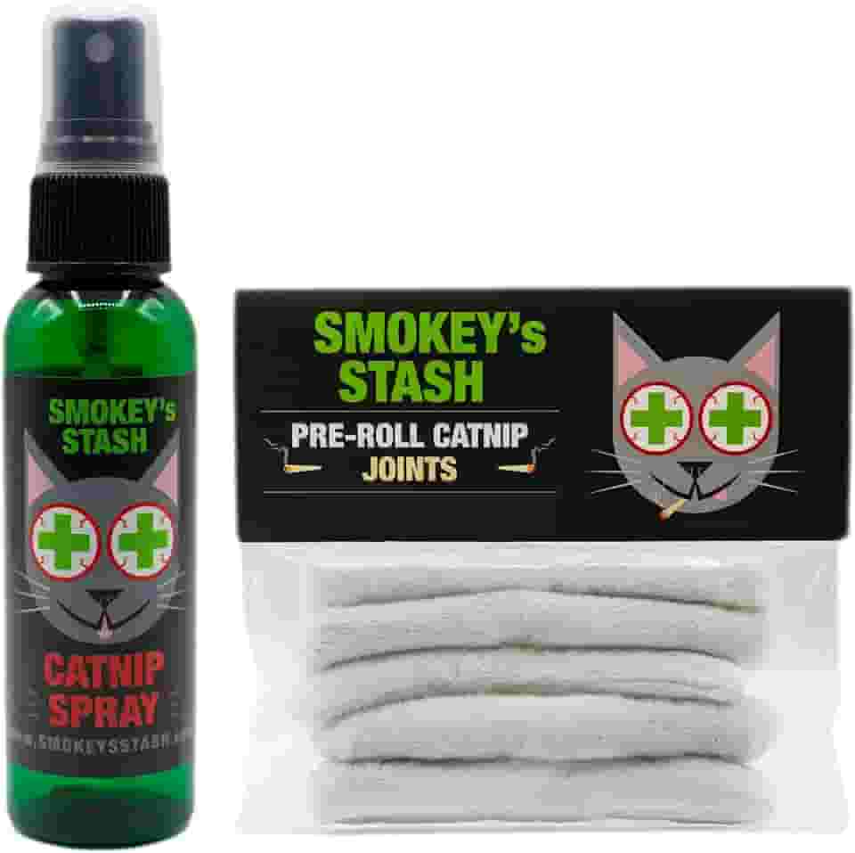 Spray De Catnip, Frasco 2 Onças Com Cigarros Pré-Enrolados E Cheios Catnip Para Gatos - 5 Por Pacote