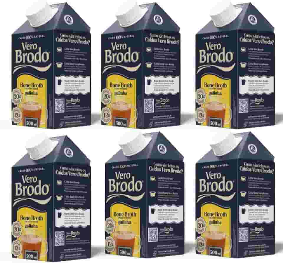 Combo 6 Un Caldo Bone Broth Galinha Vero Brodo 500ml
