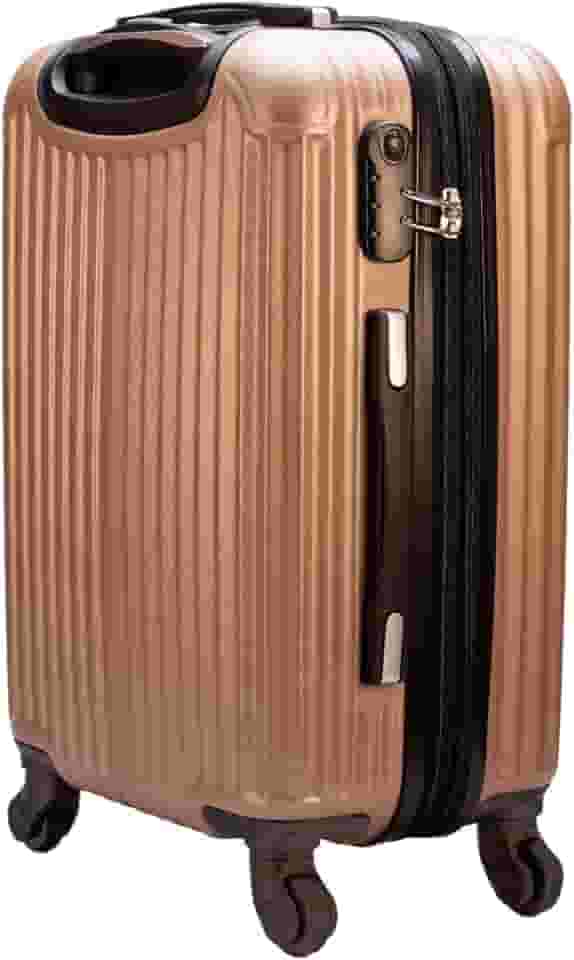 Mala de Viagem de Bordo Abs 10kg Expansiva ANAC 360 Graus com Senha (Caqui)