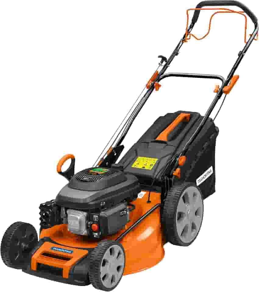 Cortador de Grama a Gasolina Tramontina CCT53M com Diâmetro de Corte de 530 mm Motor 196 cc com Sistema de Tração Chassi Metálico e Recolhedor Rígido