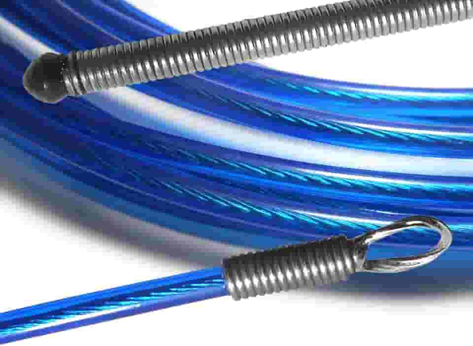 Puxa Fio Passa Fio Guia Sonda Profissional Alma De Aço Resistente Durável PF (Azul, 30 Metros)