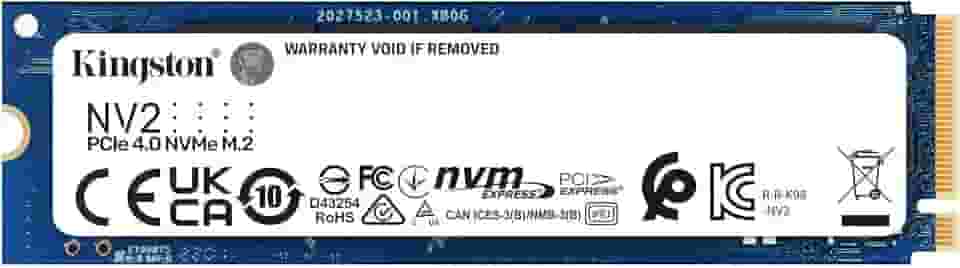 SSD Kingston NV2 500GB NVMe M.2 2280 (Leitura até 3500MB/s e Gravação até 2100MB/s)