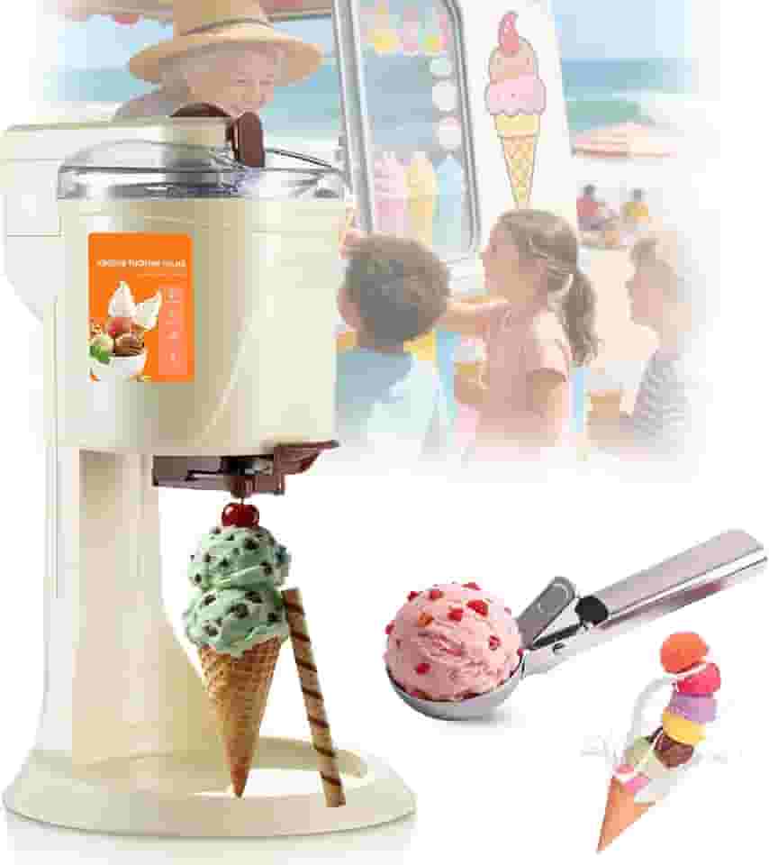 MáQuina De Sorvete De Mesa, MáQuina De Sorvete Cremoso Com Coletor De Bolas De Sorvete, RemovíVel E LaváVel Para Uso DoméStico, Iogurte Congelado