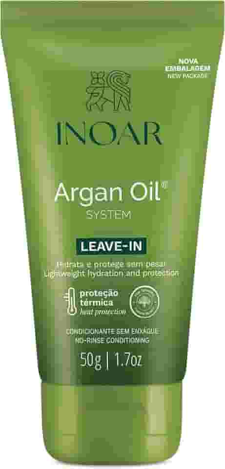 Inoar, Leave-in Argan Oil – Hidratação, Brilho e Ação Antifrizz com Óleo de Argan para Todos os Tipos de Cabelo - 50g
