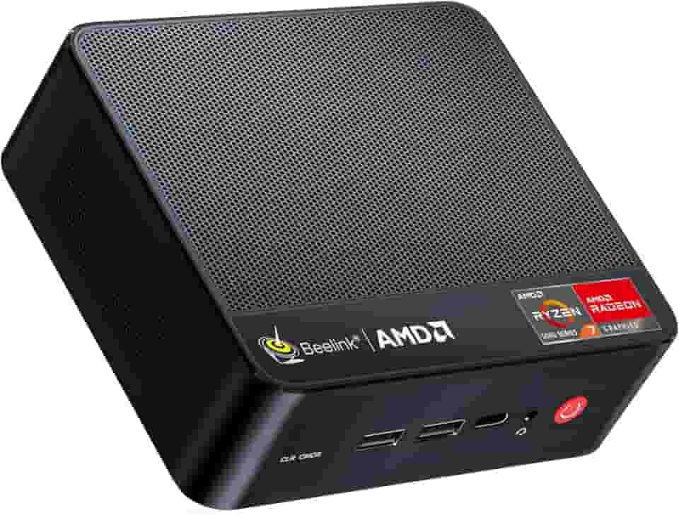 Beelink Mini PC SER5 MAX, AMD Ryzen 7 6800U (até 4,7 GHz, 8C/16T), mini computador com SSD M.2 PCle4.0 de 24 GB LPDDR5/500 GB, suporta tela tripla, WiFi6, BT5.4, Tipo-C, LAN de 2,5 Gbps, suporte Win