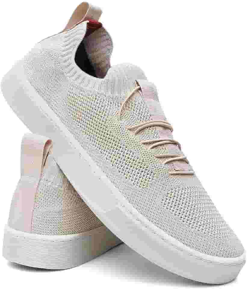 Tênis Masculino Knit Casual Básico Calce Fácil Confortável Slip On