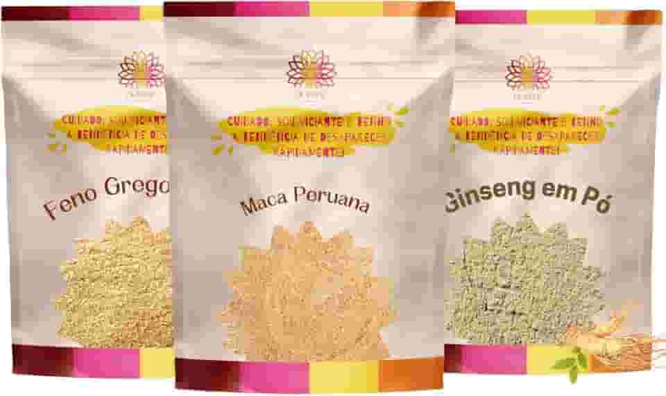 Kit Potencial Vital PRO Ca.Nuts — Maca Peruana, Ginseng e Fenn.-Greek Pó | Performance e Energia Natural