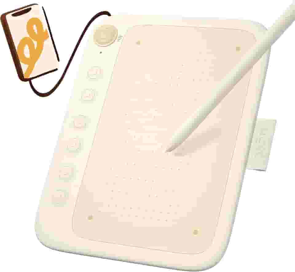 UGEE Tablet de desenho Q6 para telefone Android, tablet gráfico com 6 teclas de atalho, tablet portátil de 16,5 x 10 cm, modo de desenho ajustável, bloco de desenho com caneta sem bateria de 16 K para