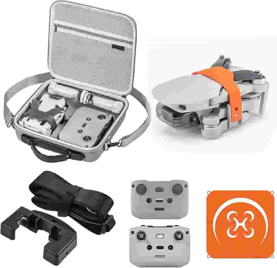 DJI Conjunto de acessórios Mini 4 Pro para controle RC-N2, estojo de transporte, suporte de hélice, almofada de pouso de drone, capa de silicone e cordão, kit de proteção e iniciante 5 em 1