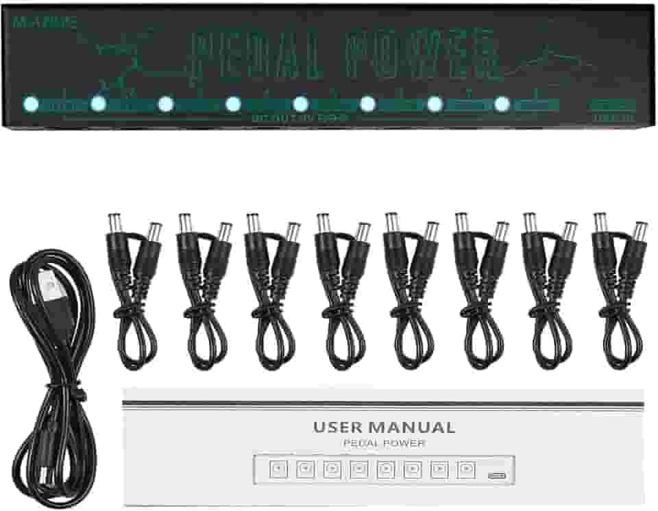 Fonte de alimentação para pedais de efeitos de guitar, 8 saídas dc isoladas/5v saída usb para 9v proteção guitarra acessórios-Transformadores de Alimentação