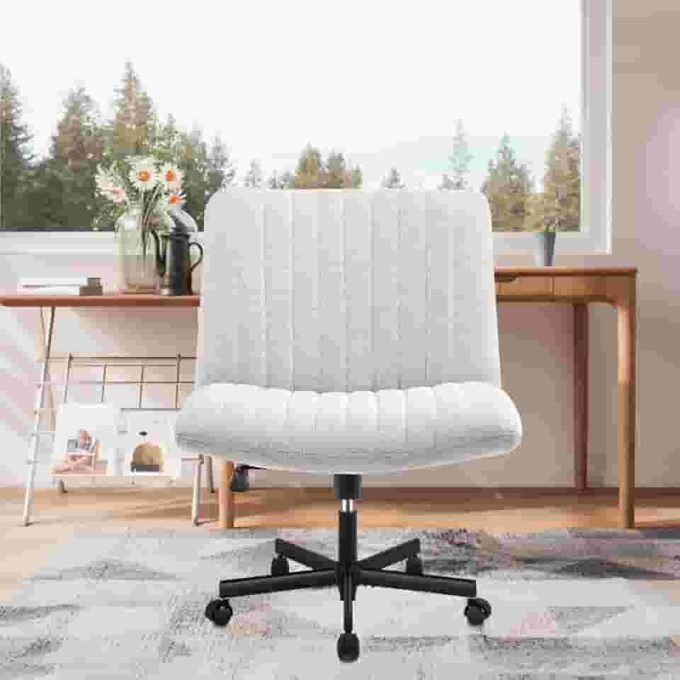 Cadeira de Escritório Python Fly Leisure, Assento Extra Grande e Largo em Tecido (Cinza)