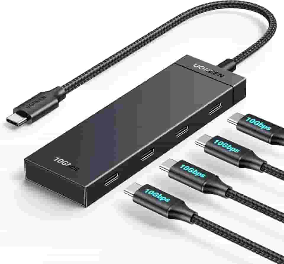 UGREEN Hub USB C 4 em 1 de 10 Gbps, 4 portas USB C 3.2 geração 2, adaptador multiporta USB de alta velocidade tipo C para USB, hub USB para laptop, PC, iMac, MacBook Pro/Air 2024, Playstation, Xbox,