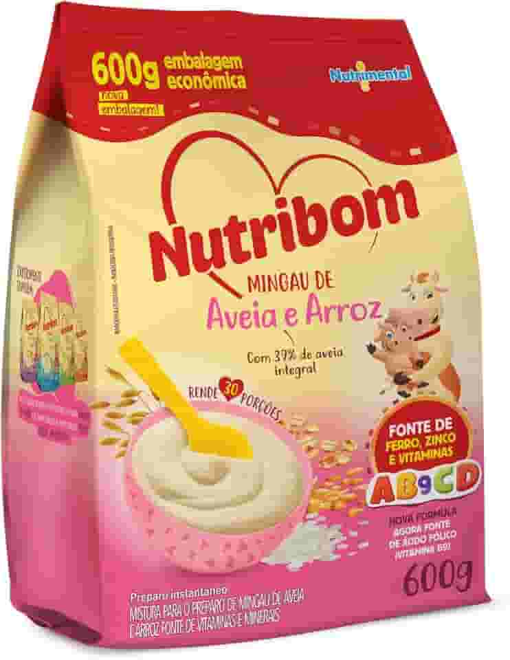Nutribom Mingau Aveia E Arroz 600G - Com 39% De Aveia Integral Fonte De Ferro Zinco E Vitaminas