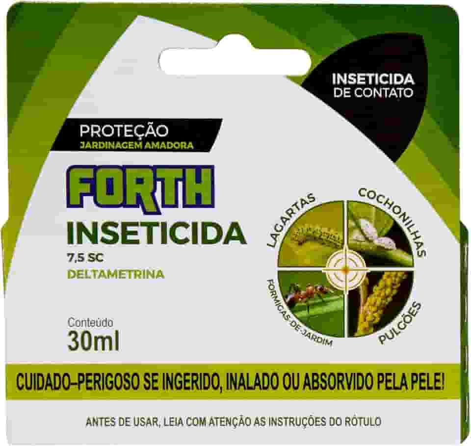 Forth Inseticida, Líquido, Defensivo, Deltametrina, Concentrado, Contra Lagartas, Formigas de Jardim, Cochonilhas, Pulgões, Frasco, 30ml