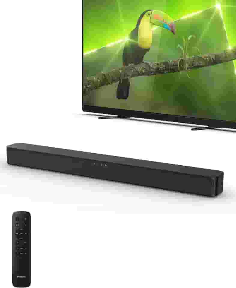 Barra de som Philips B4000 para TV, som de canal 2.0, áudio BT LE, configuração fácil, EasyLINK, Roku TV Ready, controle remoto