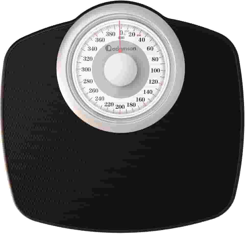 Adamson Balanças A25W para Peso Corporal-Até 400 Lb-Mostrador de 5,3" Em Plataforma de 12,4" X 10,2"-Superfície de Borracha Antiderrapante-Balança de Banheiro Analógica de Alta Precisão-Durável com Ga