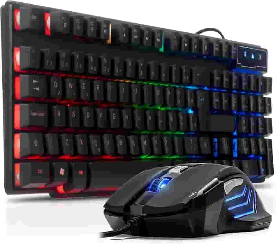 Kit teclado gamer semi mecanico led rgb usb abnt2 e mouse gamer 3200dpi usb luz de led kit teclado e mouse led usb para pc ps4 ps5 e xbox one