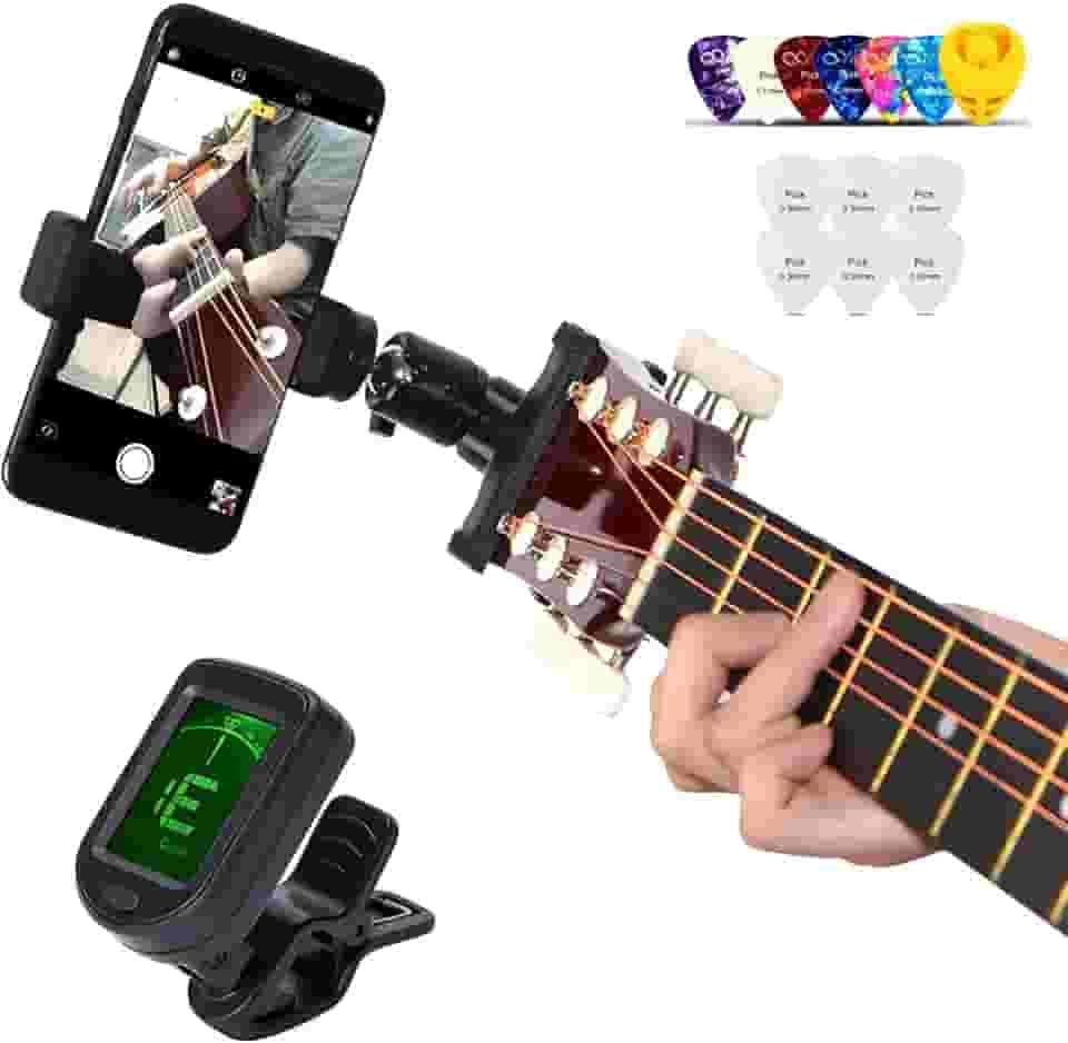 Kits Para Iniciantes Em Guitarra - 1 Suporte Fone De Ouvido Transmissão Ao Vivo, Afinador Eletrônico Com Palhetas Grátis, Compatível Guitarra/Guitarra Elétrica/Baixo/Ukulele