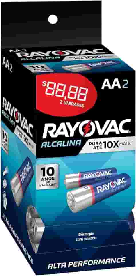 Pilha, Rayovac, Alcalina 208010, Azul, Aa, Pequena, Pacote de 32