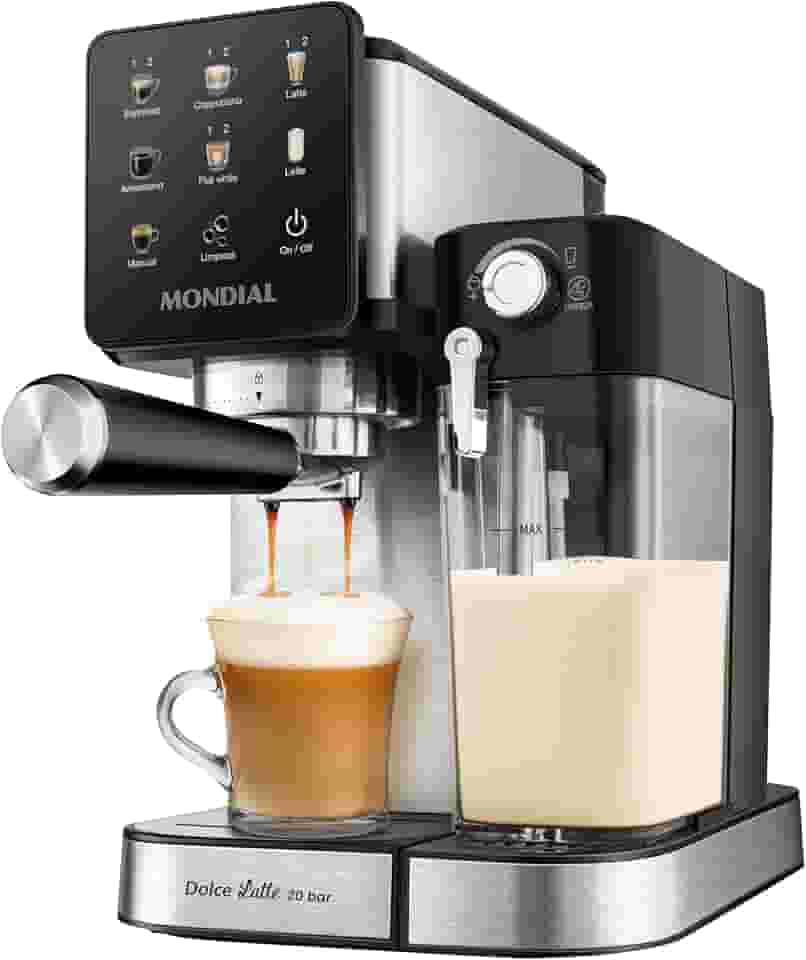 MONDIAL Cafeteira Espresso Dolce Latte 20 Bar, Preto/Inox, 1250W, 127V - C-28-ECL
