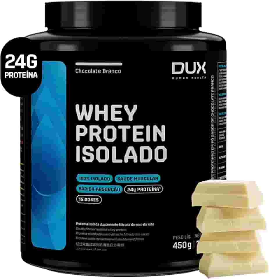 Whey Protein Isolado Chocolate Branco Pote 450g – Recuperação Muscular – DUX HUMAN HEALTH