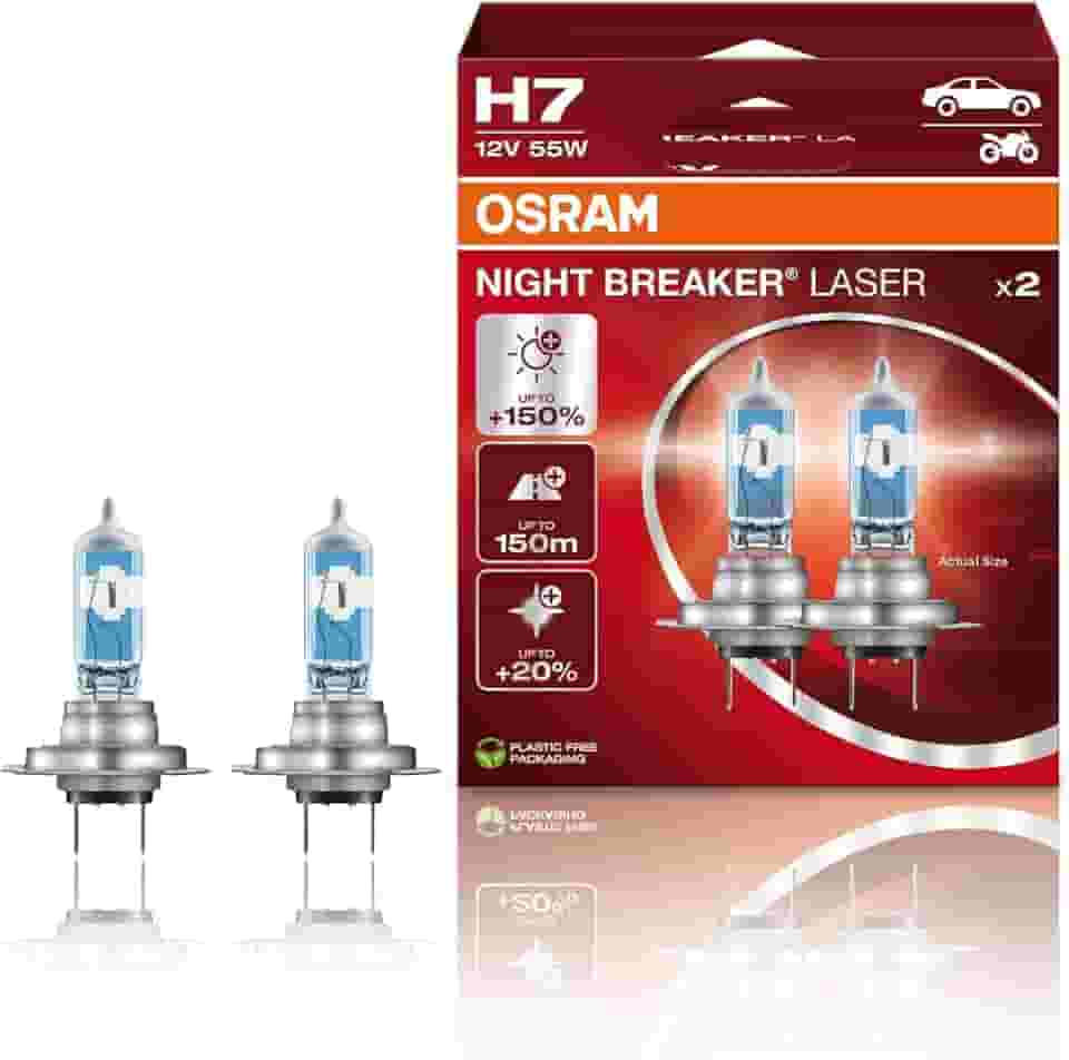 Lâmpada H7 OSRAM Night Breaker Laser, Luz Branca/Amarela