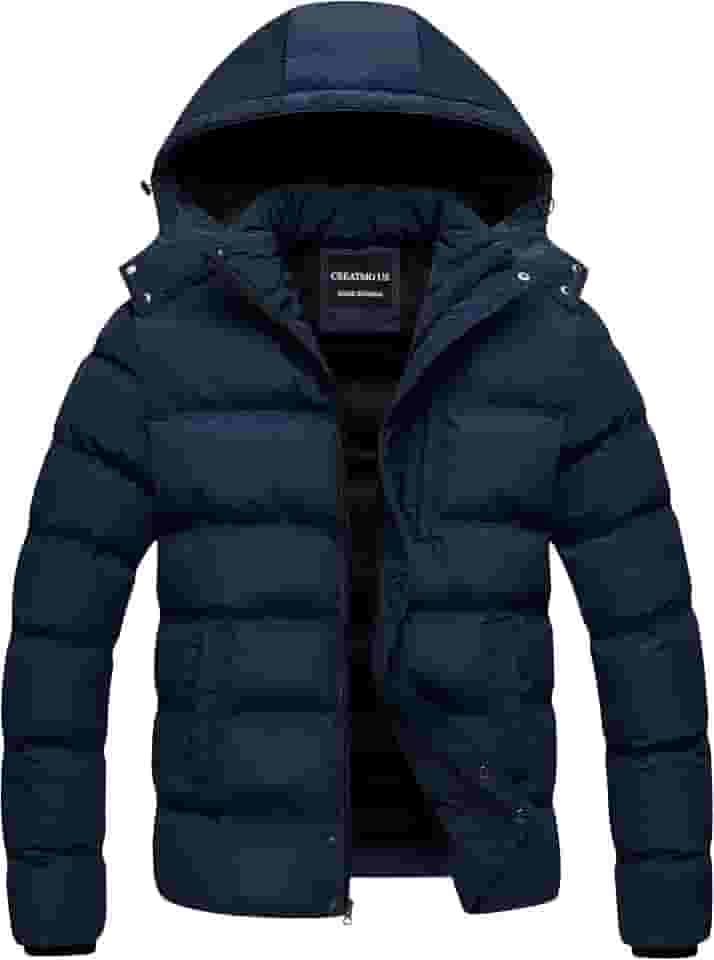 Jaqueta masculina acolchoada à prova d'água, parca de inverno, quente, espessa, casaco de esqui