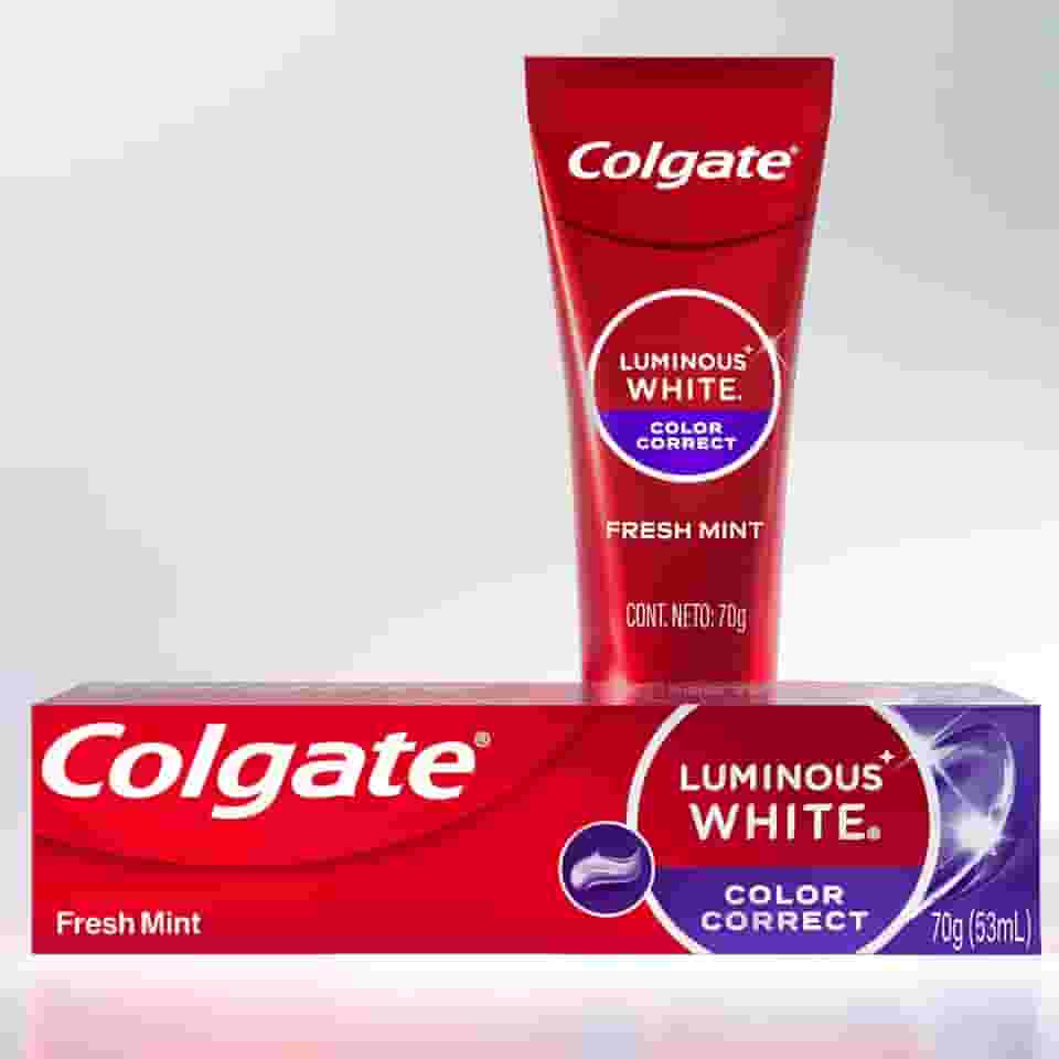 Colgate Creme Dental Clareador, Luminous White, Color Correct, 70g