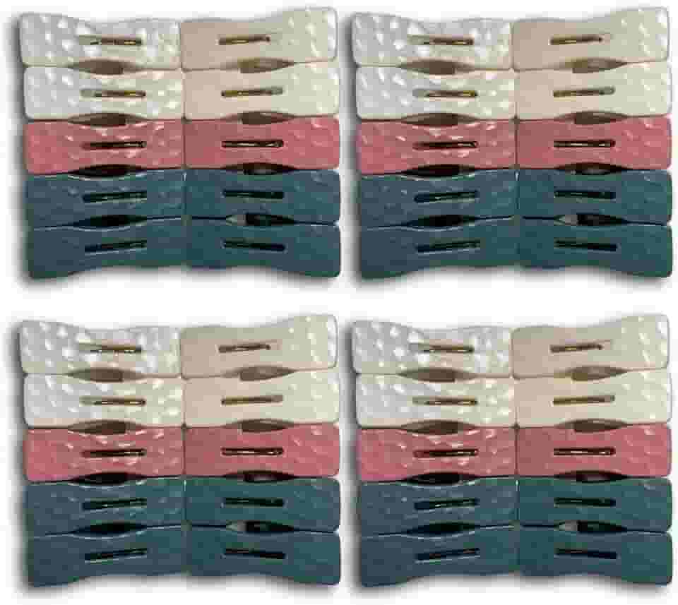 Kit 40 Prendedores De Roupa Premium Reforçados, Pregador Grande De Plástico, Design Moderno Para Lavanderia, Não Marca e Não Mancha Suas Roupas (40)