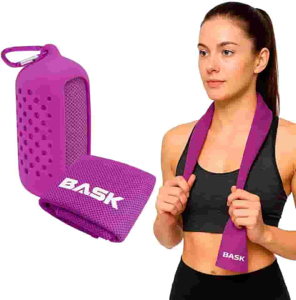 Toalha Esportiva Refrescante Fit Bask – Ideal para academia, seca rápido e proporciona frescor durante os treinos. Para quem busca conforto e praticidade na rotina esportiva. 90cm x 30cm (Lilás)