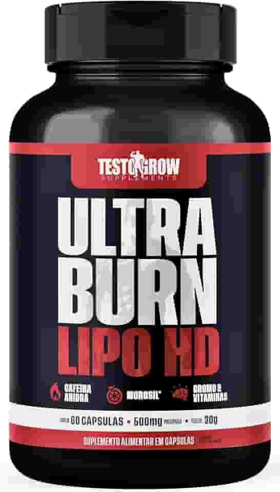 Termogênico Ultra Burn Lipo HD – Morosil® 400 mg + Cafeína, Cromo e Vitaminas para Auxílio na Queima de Gordura – 60 Cápsulas